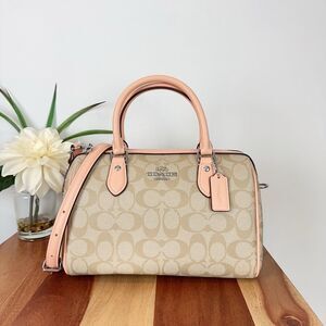 NWT Coach Rowan Satchel Bag In Signature Canvas